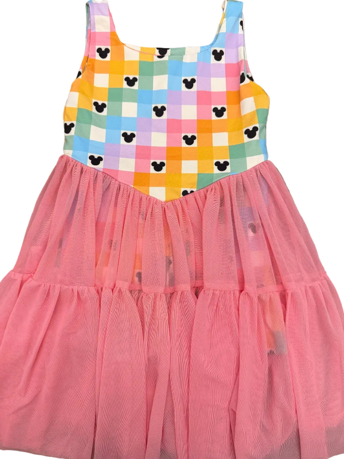 Mickey check tulle dress