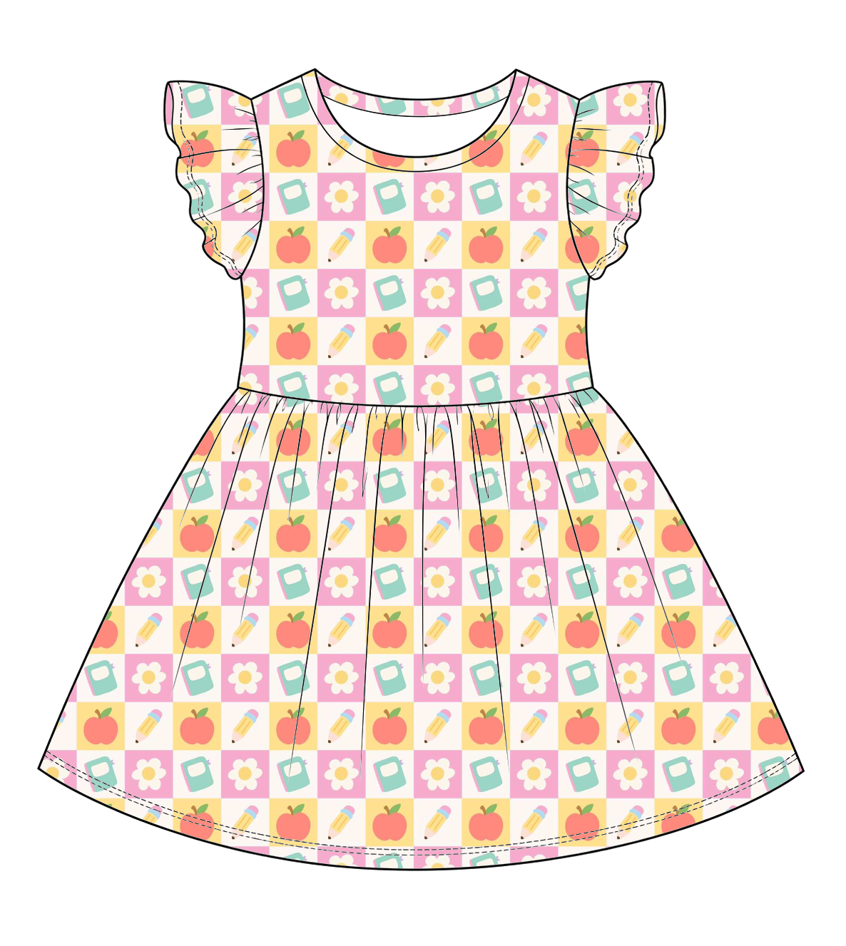 Apple Patch Twirl Dress
