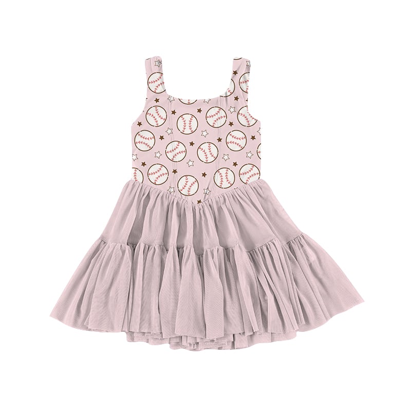 Pink baseball twirl dress