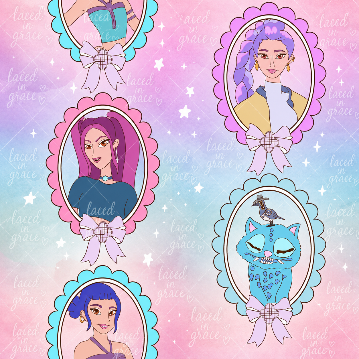 ✨KPOP bow frame Tulle set✨