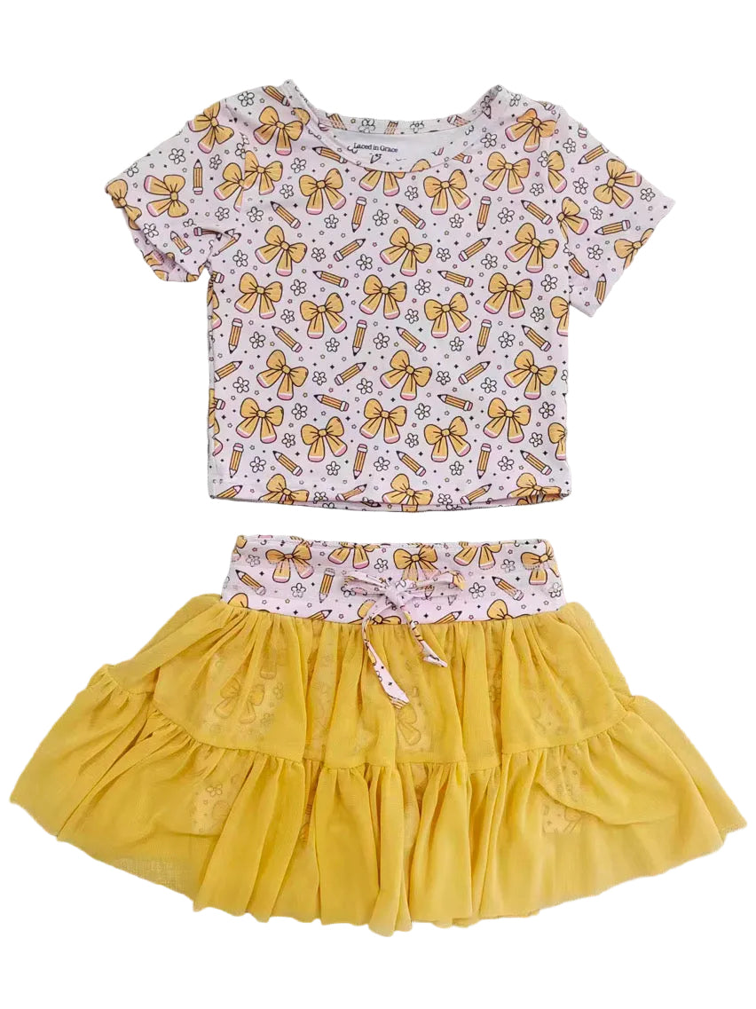 Pencil + bows tulle set
