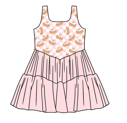 Pumpkin Check Twirl Dress