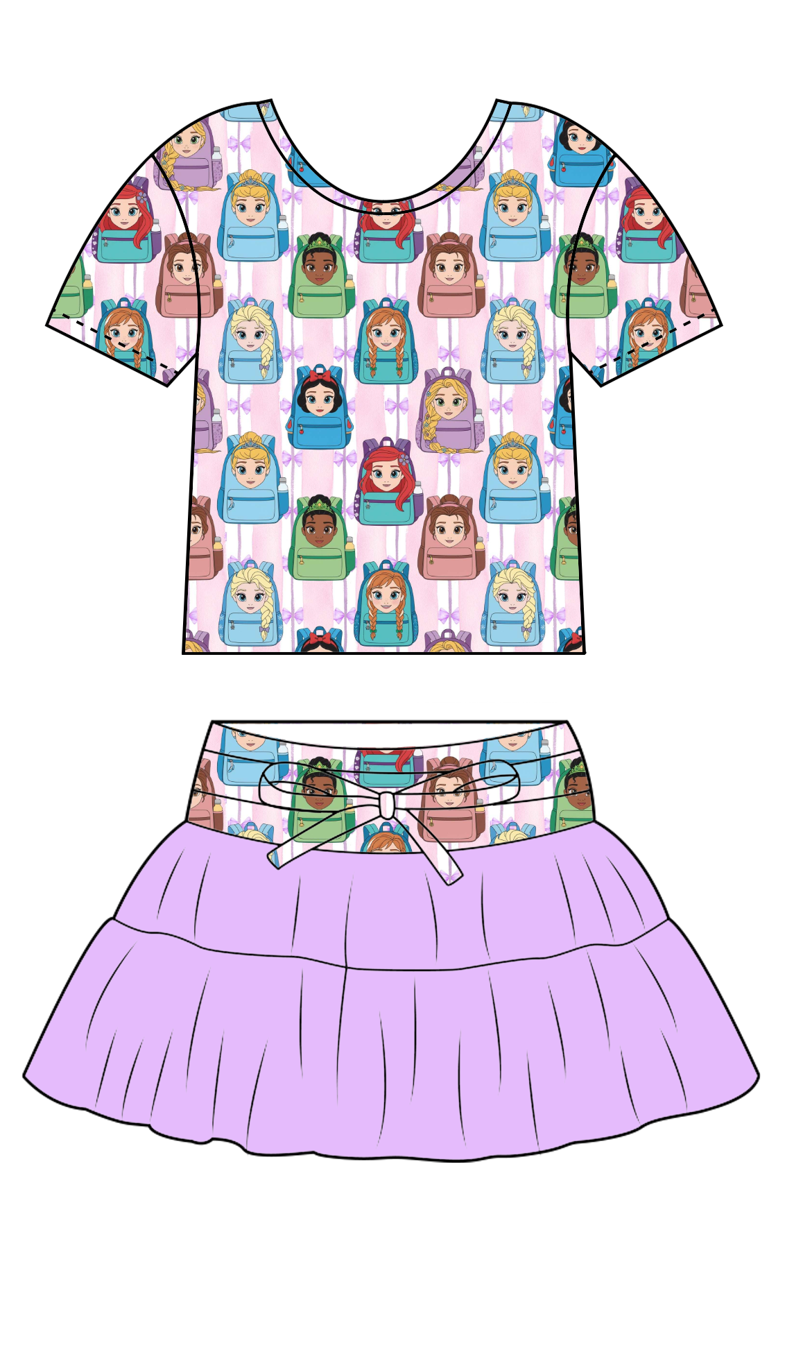 Princess backpacks tulle set