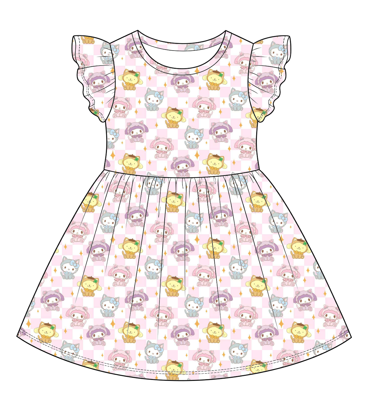 Kitty Friends Twirl Dress