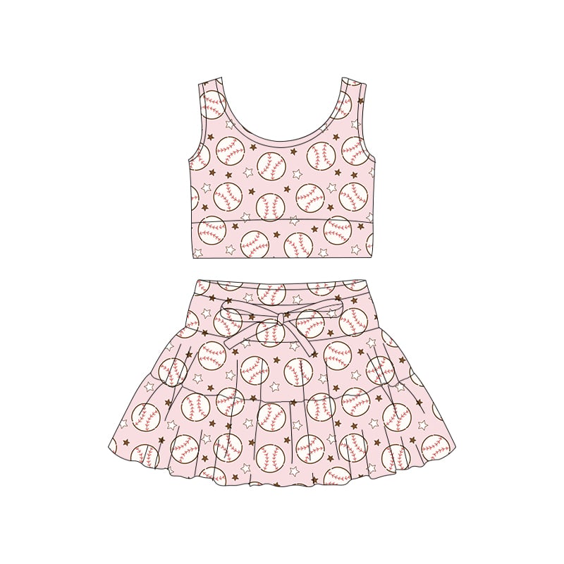 Pink baseball tulle set