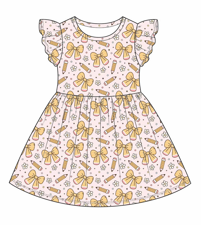 Pencil bows twirl dress