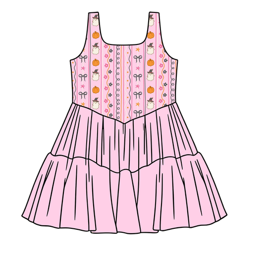 Bows & pumpkins twirl dress