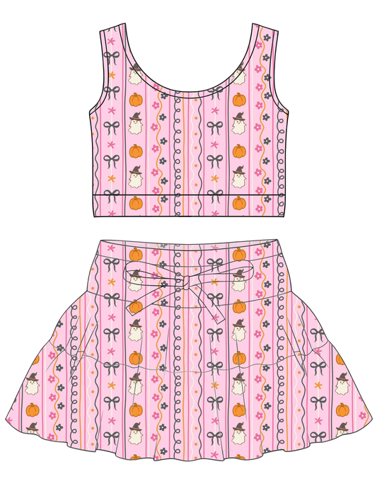 Bows and pumpkins tulle set