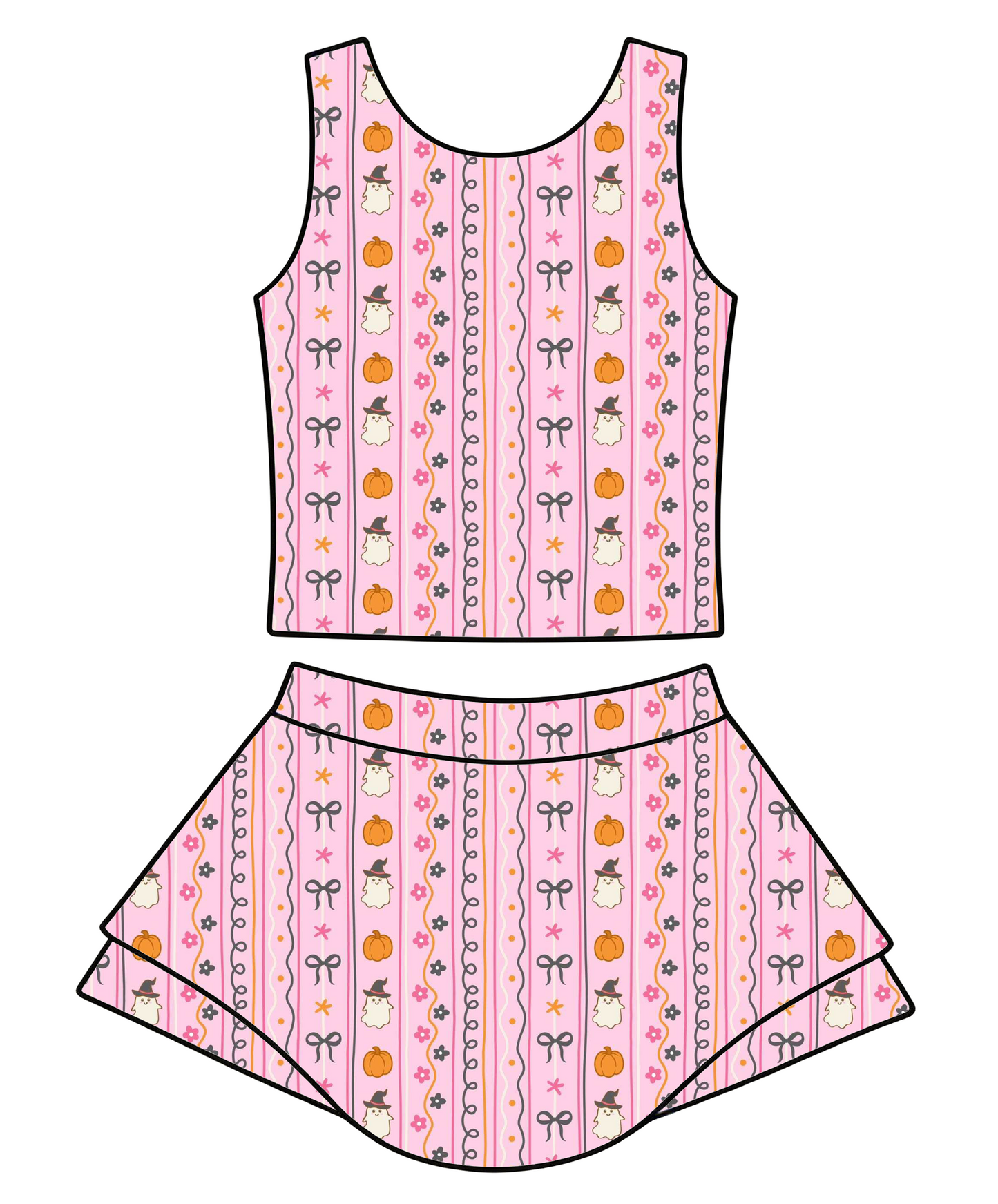 Bow & pumpkins yoga set