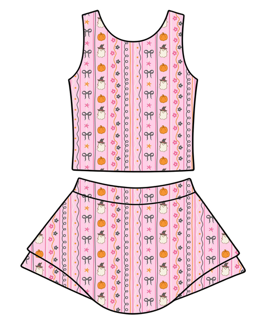 Bow & pumpkins yoga set